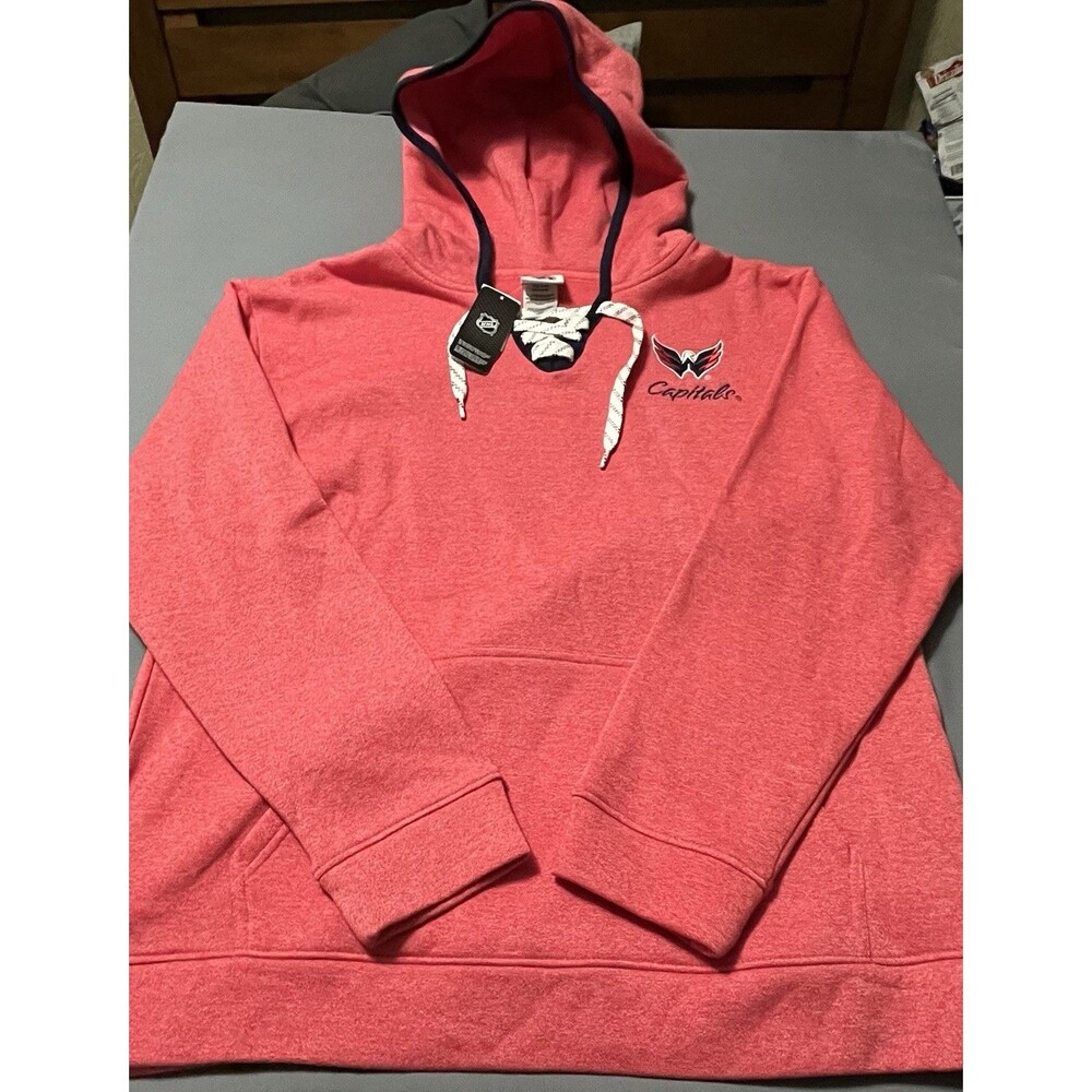 NHL Official Washington Capitals Hoodie Red Men’s Large shoe Lace Tie NWT